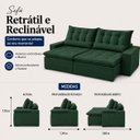 Ver imagem 3 de Sofá Montebello Retrátil e Reclinável 290m - Verde