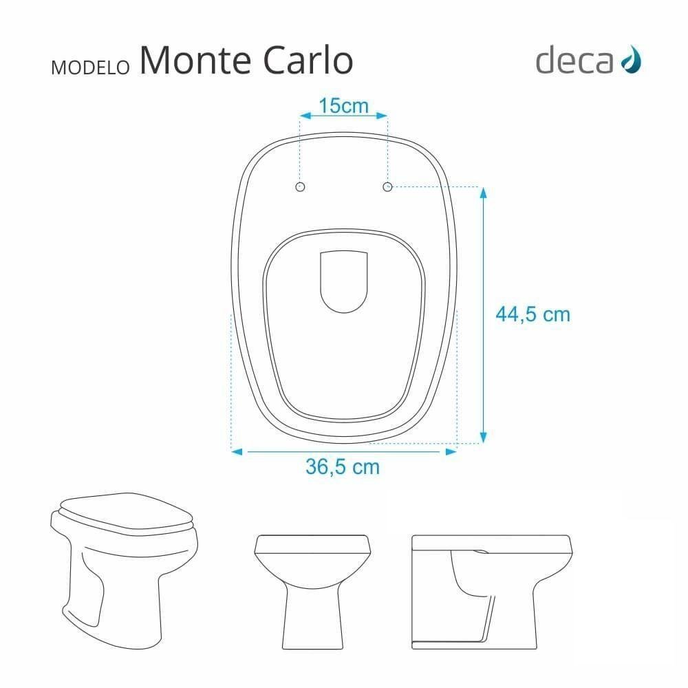 Tampa de Vaso Poliester Cinza Real para Bacia Deca - 4