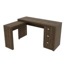 Ver imagem 5 de Mesa Em L Para Escritório 3 Gavetas ME4101 Nogal - Tecno Mobili