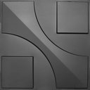 Ver imagem 1 de Kit com 25 Placas 3D Revestimento de Parede Preto 50x50cm