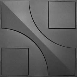 Kit com 25 Placas 3D Revestimento de Parede Preto 50x50cm - 1