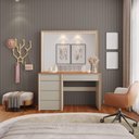 Ver imagem 4 de Camarim Prime 5 Gavetas com Espelho LED MDF Off White Mavaular Móveis