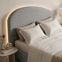 Ver mais imagens de Cabeceira Cama Box Queen Colli 160cm Estofada Orgânica Moderna Linho Cinza - Desk Design
