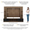 Ver imagem 3 de Estante para TV até 65" Multimóveis Oslo FG3395 Madeirada/Preta