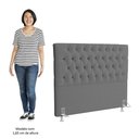 Ver imagem 6 de Cabeceira Casal Queen 160cm Cristal Bouclê Cinza e 2 Mesas Laterais Plaza Lc1 Preto - Mpozenato