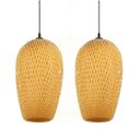 Ver imagem 1 de Kit 2 Lustres Pendente Java White Arrow em Bambu Natural – 40x20 Cm