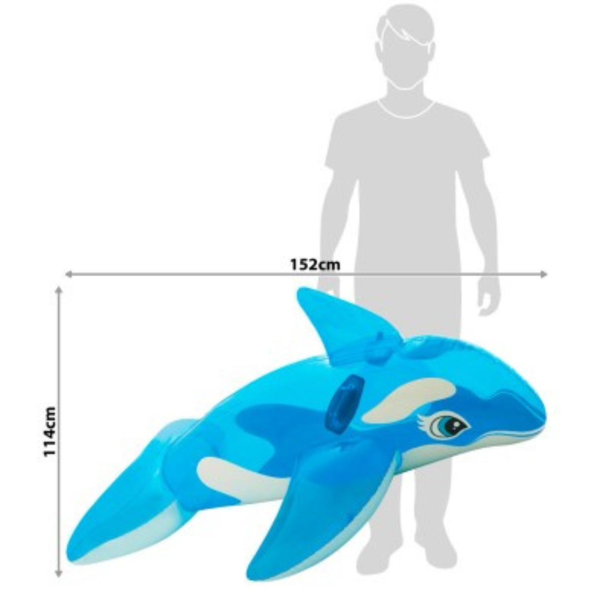 Bóia Bote Inflável Intex Baleia Infantil + 3 Anos 152x114cm:azul - 2