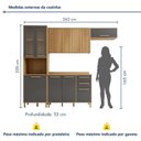 Ver imagem 4 de Cozinha Completa Modulada 4 Peças 10 Portas 2 Gavetas Salvador Bege/Cinamomo/Grafite