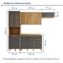 Ver imagem 3 de Cozinha Completa Modulada 4 Peças 10 Portas 2 Gavetas Salvador Bege/Cinamomo/Grafite