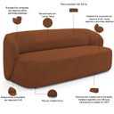 Ver imagem 4 de Sofá 2 Lugares Orgânico para Sala de Estar Living 170cm Heidy F04 Veludo Telha - Lyam Decor