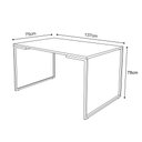 Ver imagem 5 de Mesa Industrial Base de Ferro Preto 137x75 Tampo Canela 4 Cadeiras Eiffel Madeira Assento Branco