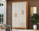 Ver imagem 4 de Armário Multiuso Organizador Paris 4 Portas 2 Gavetas 3 Prateleiras Premium Cedro/Off White