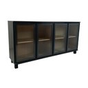 Ver imagem 2 de Aparador Buffet 4 Portas de Vidro Ditália R-638 Cor:riviera Preto