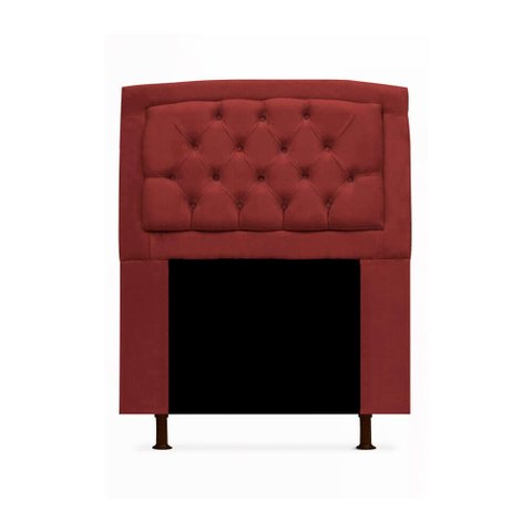 Cabeceira Geovana Para Cama Box Solteiro 100cm com Capitonê Suede - Ecotec Decor:Vinho