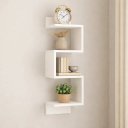 Ver imagem 4 de Prateleira de Canto Suspensa Flutuante Parede MDF Nicho Decorativo Livros Sala Quarto Banheiro