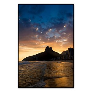 Quadro Decorativo Paisagem Praia de Ipanema, Tela Canvas  Vertical ideal para ambiente Sala de Estar