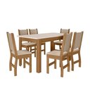 Ver imagem 2 de Conjunto Sala de Jantar Mesa Bellagio 150cm com 6 Cadeiras Clara Yescasa Carvalho/Off White
