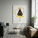 Ver imagem 2 de Quadro Decorativo Nossa Senhora Aparecida Terço - 70x50cm:moldura Branca
