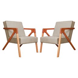 Kit 2 Poltronas Decora Monalisa Suede Capuccino - Malta Decor - 1