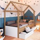 Ver imagem 1 de Cama Infantil Montessoriana com Gavetas sem Colchao Infanto Aveiro Oak/Branco - Completa Móveis