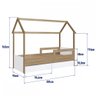 Cama Infantil Montessoriana sem Colchão com Gavetas Linha Infanto Aveiro Oak/branco Ccm021 Completa - 4