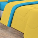 Ver imagem 3 de Kit Edredom + Jogo de Lençol 100% Algodão Gran Moratta 7 Peças Queen Amarelo-azul Turquesa
