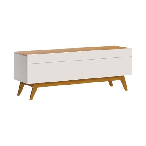 Rack Bancada 2 Gavetas 146cm Amy Off White/Nature - Gran Belo