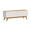 Ver imagem 1 de Rack Bancada 2 Gavetas 146cm Amy Off White/Nature - Gran Belo