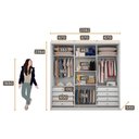 Ver imagem 4 de Guarda Roupa Casal Medelim 3 Portas 8 Gavetas Neve – Novo Horizonte