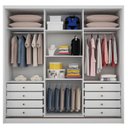 Ver imagem 3 de Guarda Roupa Casal Medelim 3 Portas 8 Gavetas Neve – Novo Horizonte