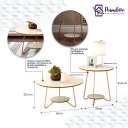 Ver imagem 2 de Conjunto Mesa de Centro e Lateral Liz:Off White/Freijó