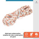 Ver imagem 2 de Corda Trançada Branca Polipropileno Amarração Carga 12mm 200 Metros - Starfer