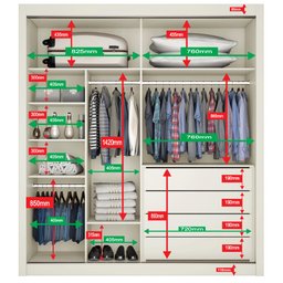 Guarda Roupa Zurique 2 Portas Espelhadas 100% Mdf Brauna Off White - Móveis Europa - 5