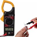 Ver imagem 6 de Multimetro Alicate Amperimetro Digital 750v 200a com Estojo Protecao Funcao Hold Uso Profissional El