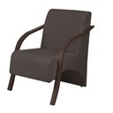 Ver imagem 1 de Poltrona Vênus 1 Lugar Braço Madeira DSalla Suede Marrom