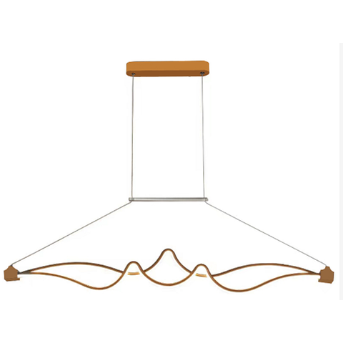 Pendente Moderno Dourado 112cm Led 50W 3200K Bivolt PARIS LUZ