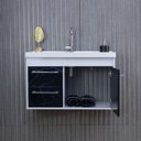 Ver imagem 3 de Gabinete Armário para Banheiro 60cm Mdf com Cuba - Potenza Preto