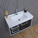 Ver imagem 6 de Gabinete Armário para Banheiro 60cm Mdf com Cuba - Potenza Preto