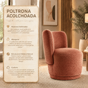 Ver imagem 4 de Kit 2 Poltrona Orgânica Lia Linho Luxo Moderna Conforto Design Sala Espera Recepção:Terracota
