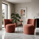 Ver imagem 1 de Kit 2 Poltrona Orgânica Lia Linho Luxo Moderna Conforto Design Sala Espera Recepção:Terracota