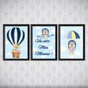 Ver imagem 2 de Kit 3 Quadros Infantis Voe Alto Ursinhos 45x34cm - com vidro:Madeira branca