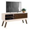 Rack Sala Bancada Tv até 65 Polegadas Frizz 1.5 2 Portas Off White e Savana - Madetec Móveis - 4
