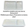 Kit 6 Pratos Sushi com Divisória de Shoyu Porcelana Creme Mesclado Jogo Mesa - 2