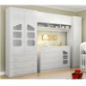 Kit Quarto Infantil Bebê 4 Peças Eloisa Cômoda Guarda Roupa 2 Portas Módulo Aéreo e Armario Branco - - 2