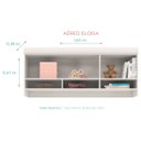 Ver imagem 6 de Kit Quarto Infantil Bebê 4 Peças Eloisa Cômoda Guarda Roupa 2 Portas Módulo Aéreo e Armario Branco -