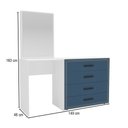Ver imagem 3 de Cômoda Valência 4 Gavetas com Espelho Azul/branco - Politorno