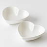 Bowls Coração em Porcelana Bon Gourmet 19x15x6 Cm Conjunto com 2 Peças Branco Elegante para Servir - 1