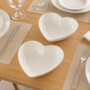 Ver imagem 3 de Bowls Coração em Porcelana Bon Gourmet 19x15x6 Cm Conjunto com 2 Peças Branco Elegante para Servir
