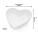 Ver imagem 2 de Bowls Coração em Porcelana Bon Gourmet 19x15x6 Cm Conjunto com 2 Peças Branco Elegante para Servir
