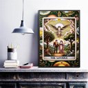 Ver imagem 2 de Quadro Decorativo Carta Tarot The Lovers- Floral 45x34cm:madeira Preta